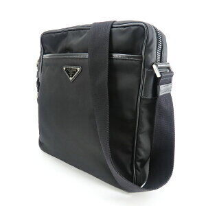 Prada Nylon Leather Messenger Black Bag Crossbody